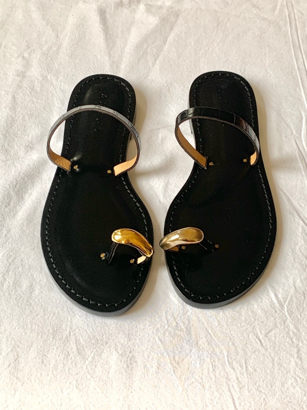 Amanu Kibera Leather Sandals Black 36